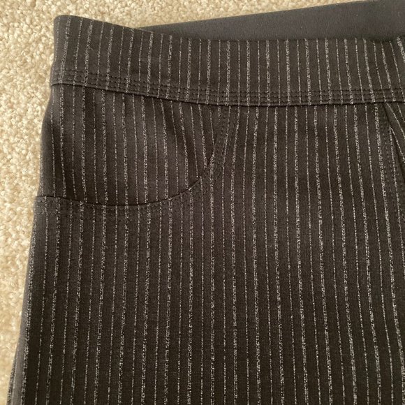 Max Studio Pull-On Pin Stripe Pants + Coldwater Creek Tee - Picture 3 of 8